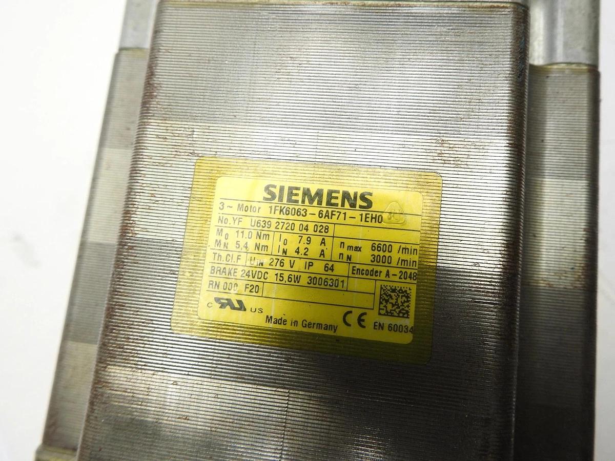 Siemens 1FK6063-6AF71-1EH0 Servo Motor w/ SP 100S-MC1-7