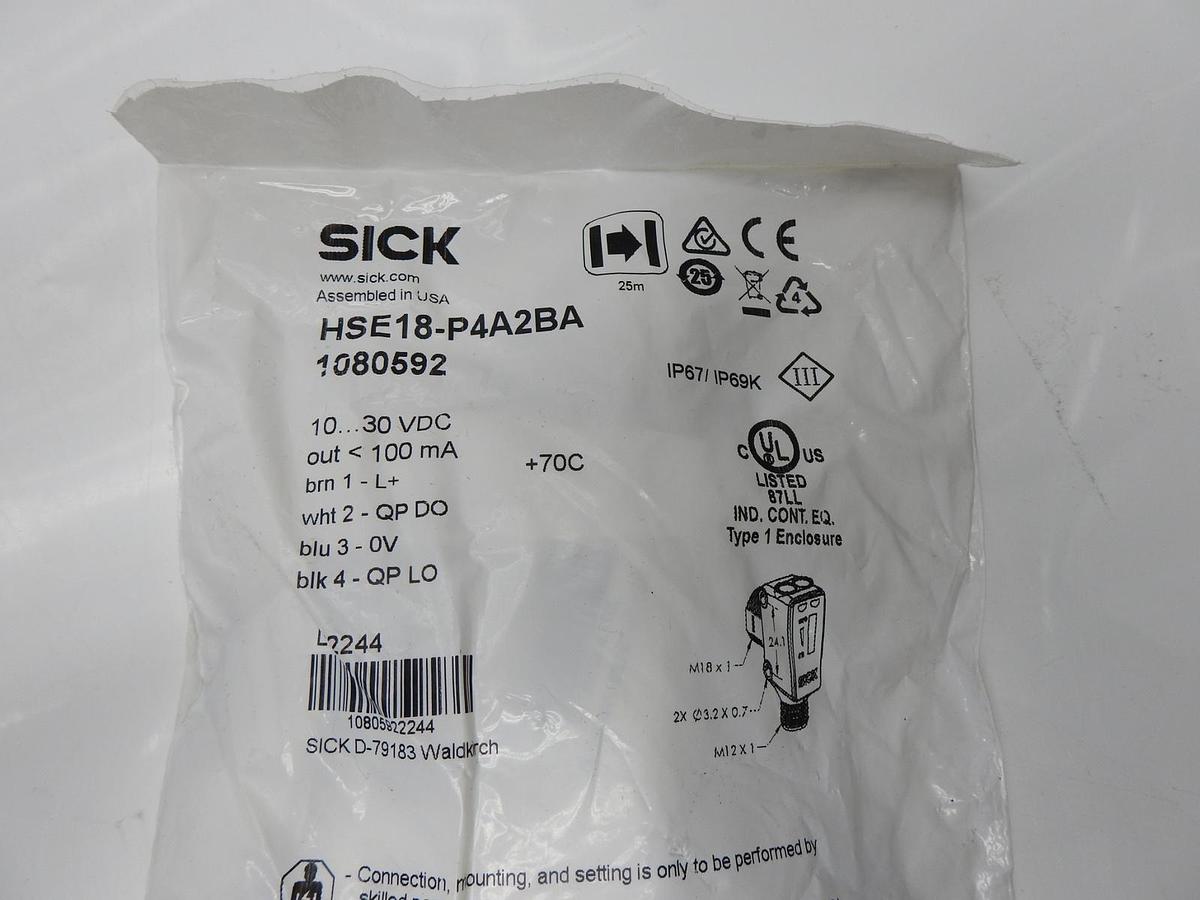 OEM Sick HSE18-P4A2BA H18 Sure Sense Photoelectric Sensor 1080592 ~GENUINE NEW~