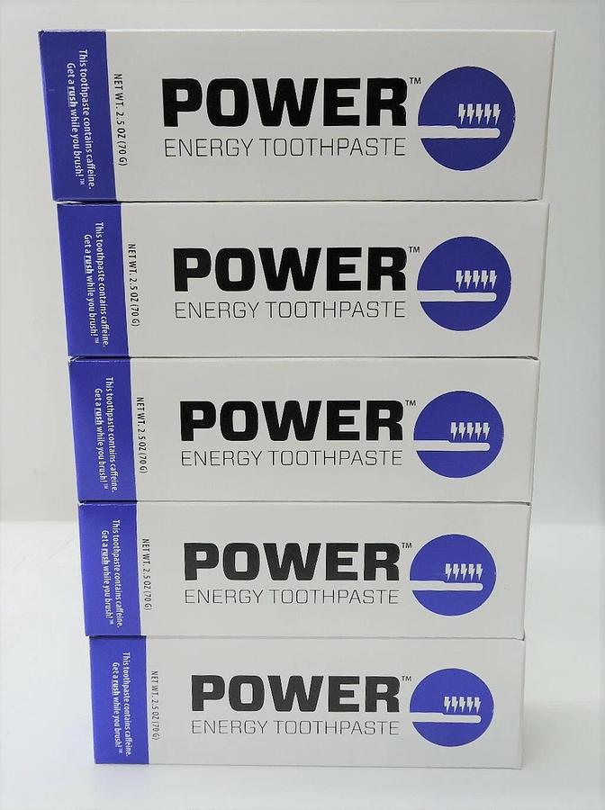 (5 PACK) Power Toothpaste Caffeinated Energy Toothpaste Indiegogo 2.5oz 70g Tube