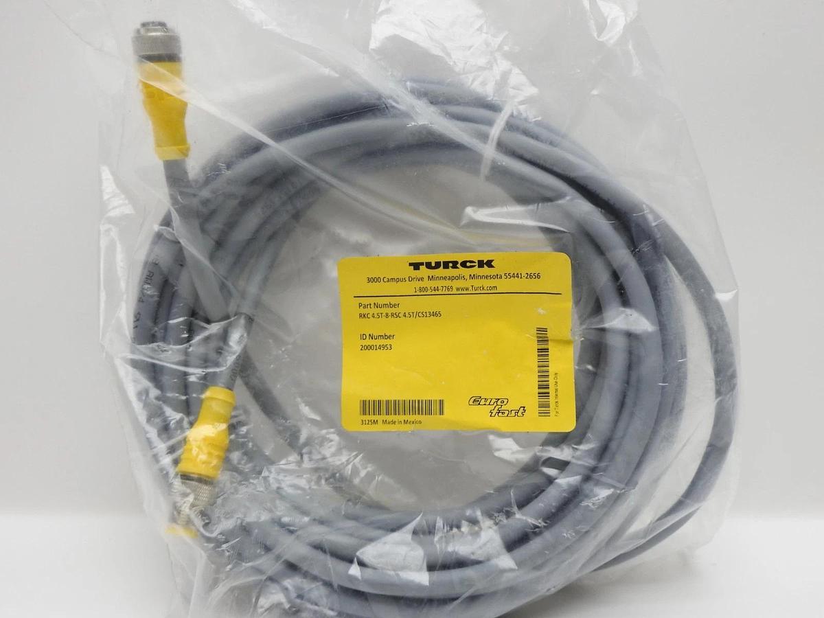 Turck RKC 4.5T-8-RSC 4.5T/CS13465 Actuator and Sensor Cable NEW