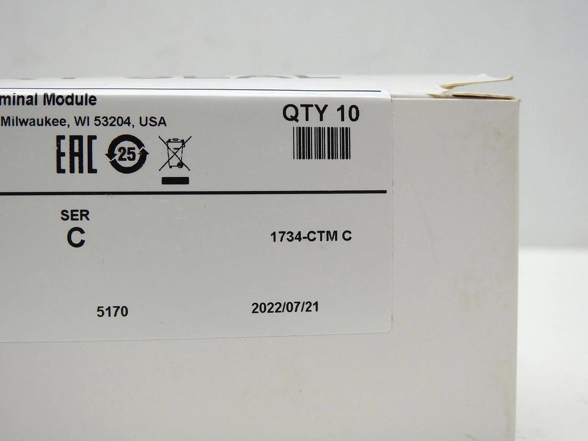 Box of 10 *2022* NEW Allen Bradley 1734-CTM I/O Common Terminal Module - SEALED!