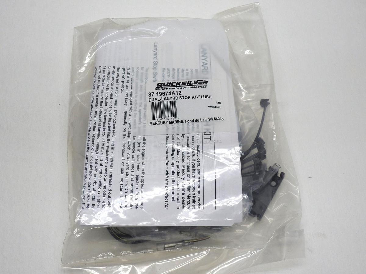 GENUINE Mercury Boat Lanyard Stop Kit Flush 87 19674A12 for Outboards & DTS OEM!