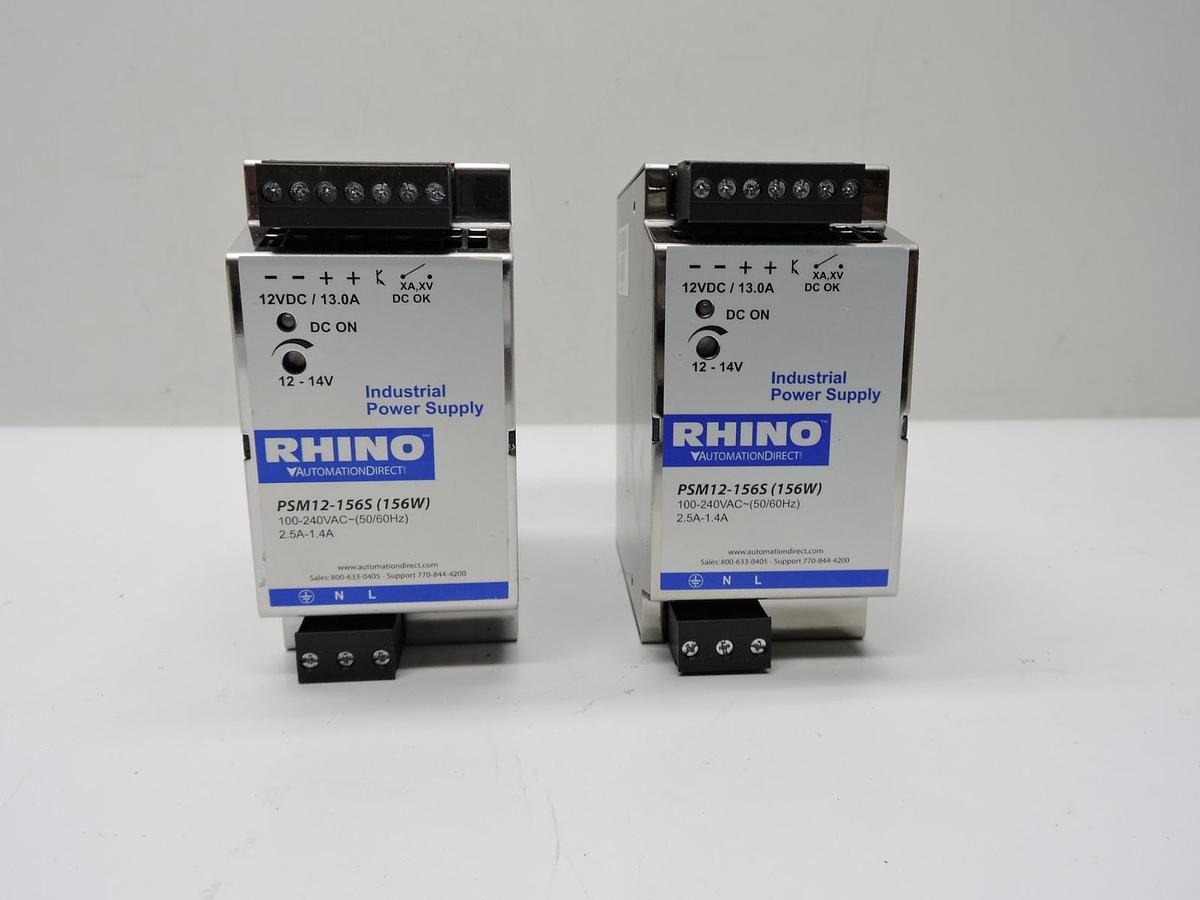 (Lot of 2) - Rhino Automation Direct 12V PSM12-156S Power Supply 156W NOB NEW!