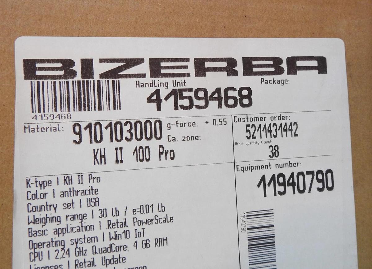 NEW! Bizerba KH Series KH II 100 PRO 30 lb. PC Countertop Computing Scale