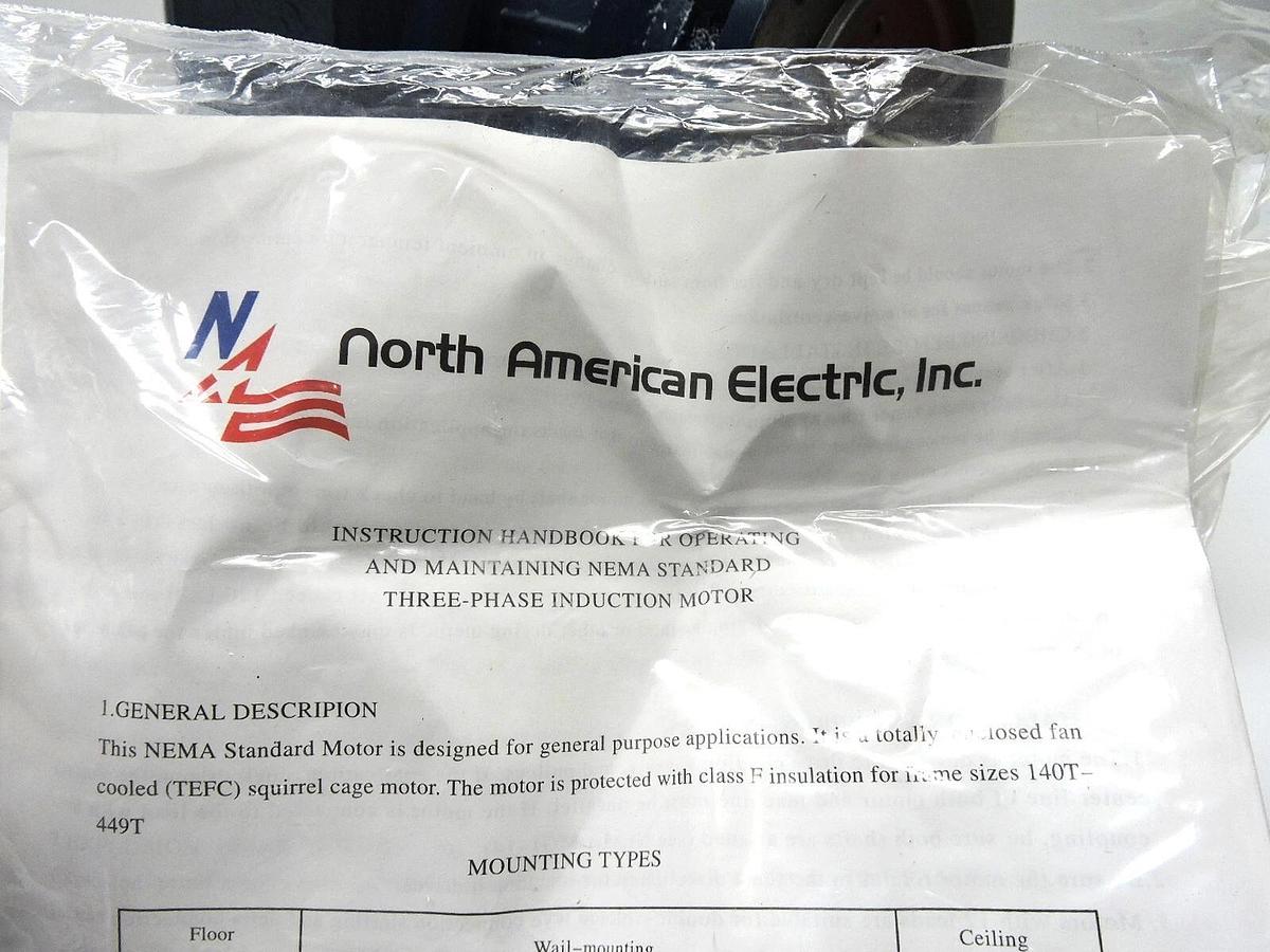 North American Electric PE143TC-1-4 143TC, TEFC, 208-230/460 - NOB NEW!