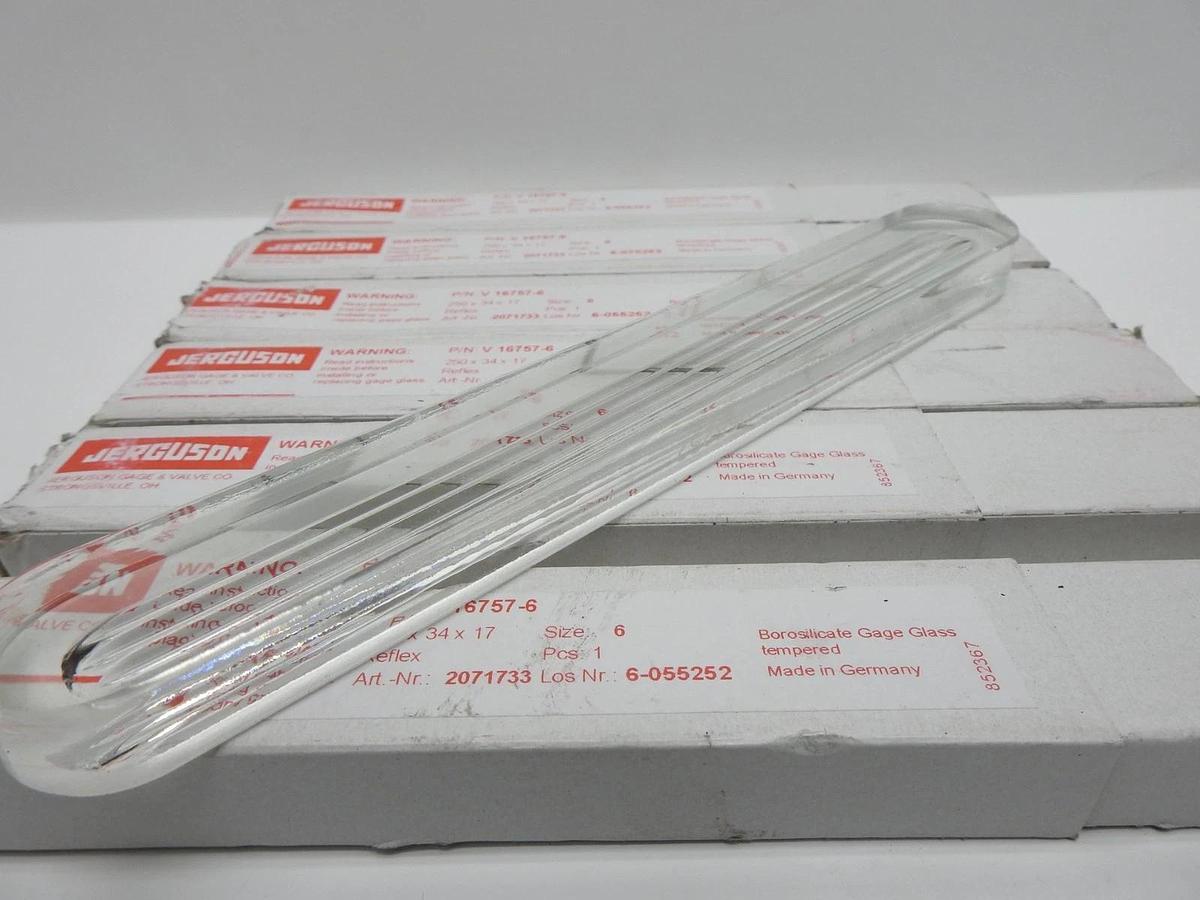 Lot of 6 - Jerguson V16757 6 (Tempered Borosilicate) Size 6 Reflex Glass V 16757