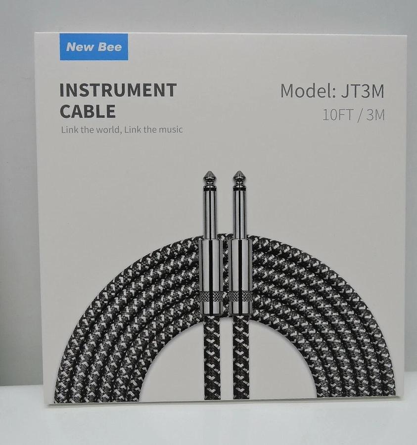 x2 Guitar Cable 10 ft New bee Electric Instrument Cable Bass AMP Cord 1/4 Straig