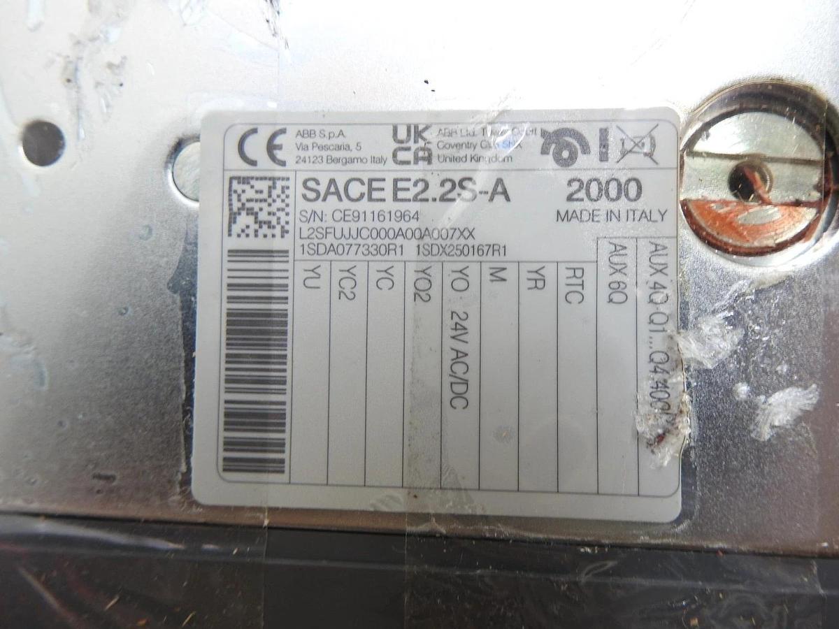 ABB SACE E2.2S-A Emax2 2000A 3P Breaker With Ekip Hi-Touch LSI - NEW READ DESC
