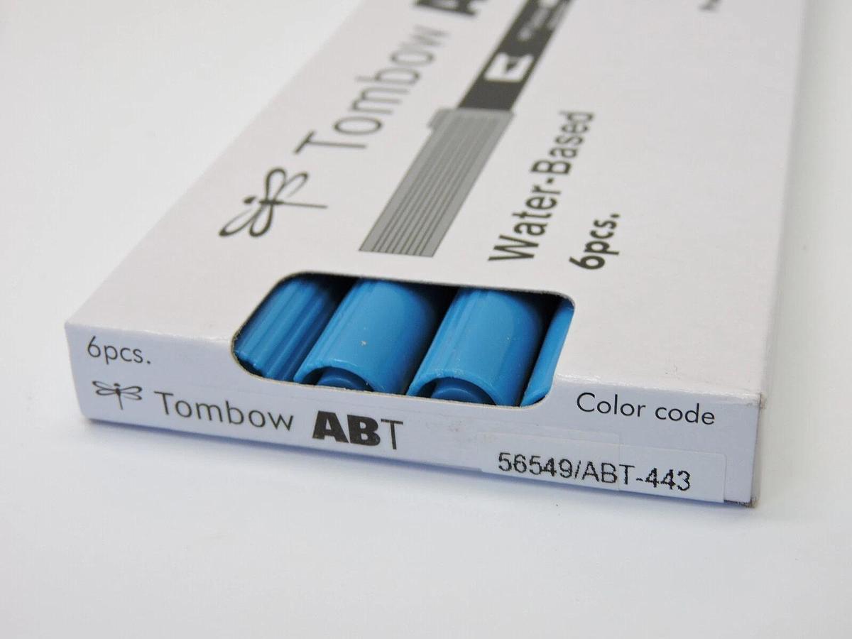(Lot of 6) - Tombow 56549 Dual Brush Pen Art Marker, ABT 443 Turquoise NEW!