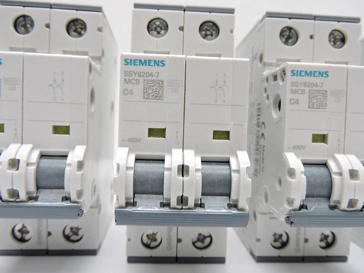 (5) Siemens 5SY6 204-7 Miniature Circuit Breaker 2 Pole- NEW