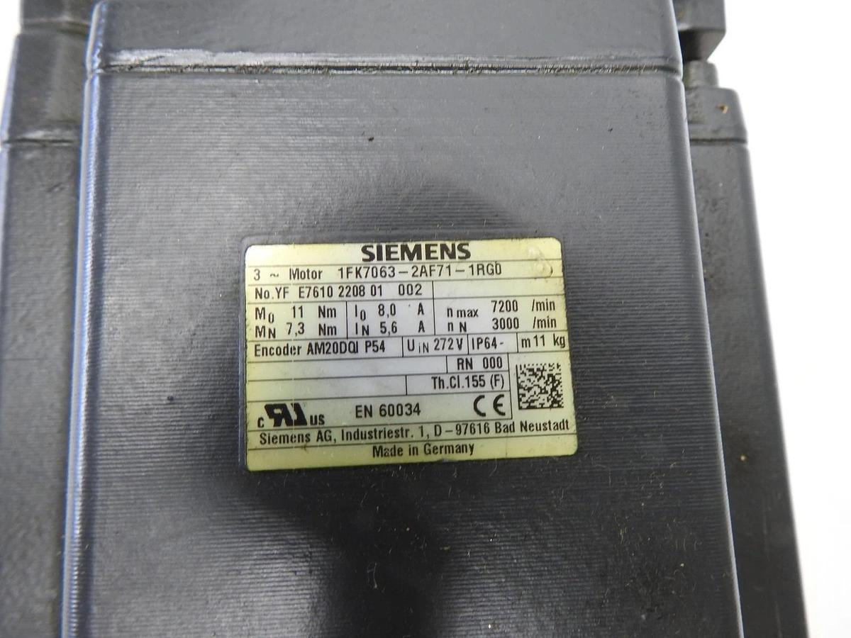 Siemens 1FK7063-2AF71-1RG0 Servo Motor 1FK7063-2AF71 1FK7  -AS IS UNTESTED-