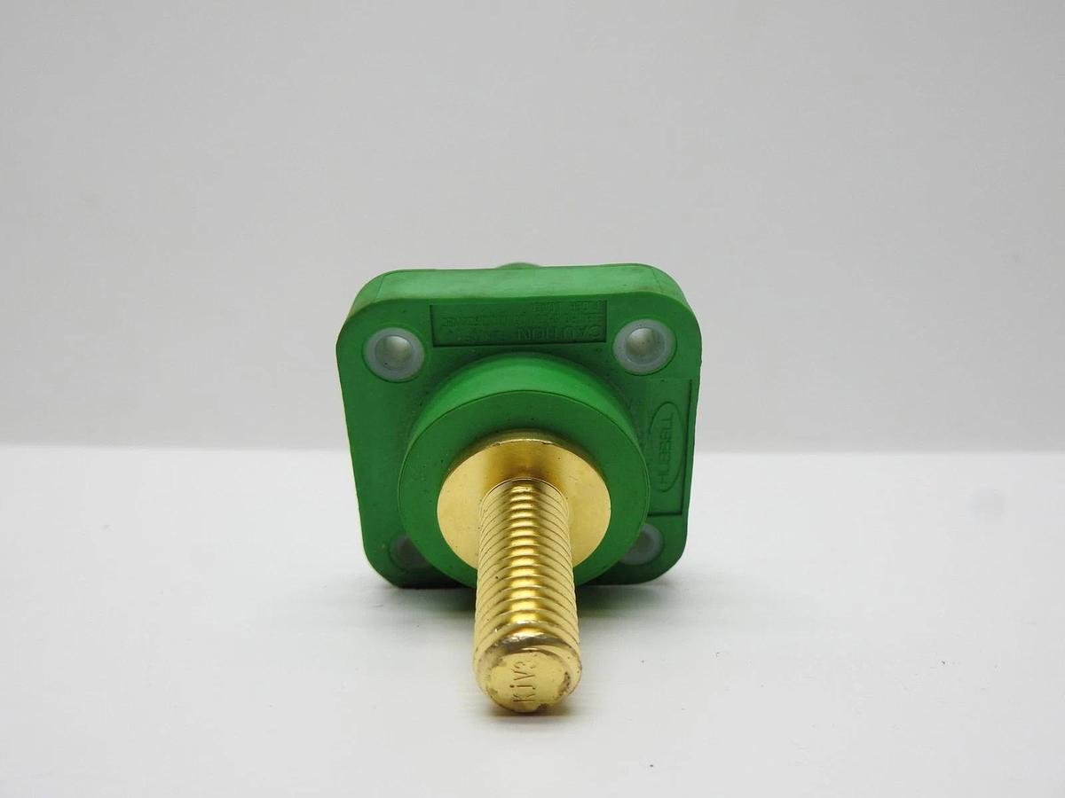 Hubbell HBLFRSGN Female Panel Mount Stud Type GREEN - BULK NEW