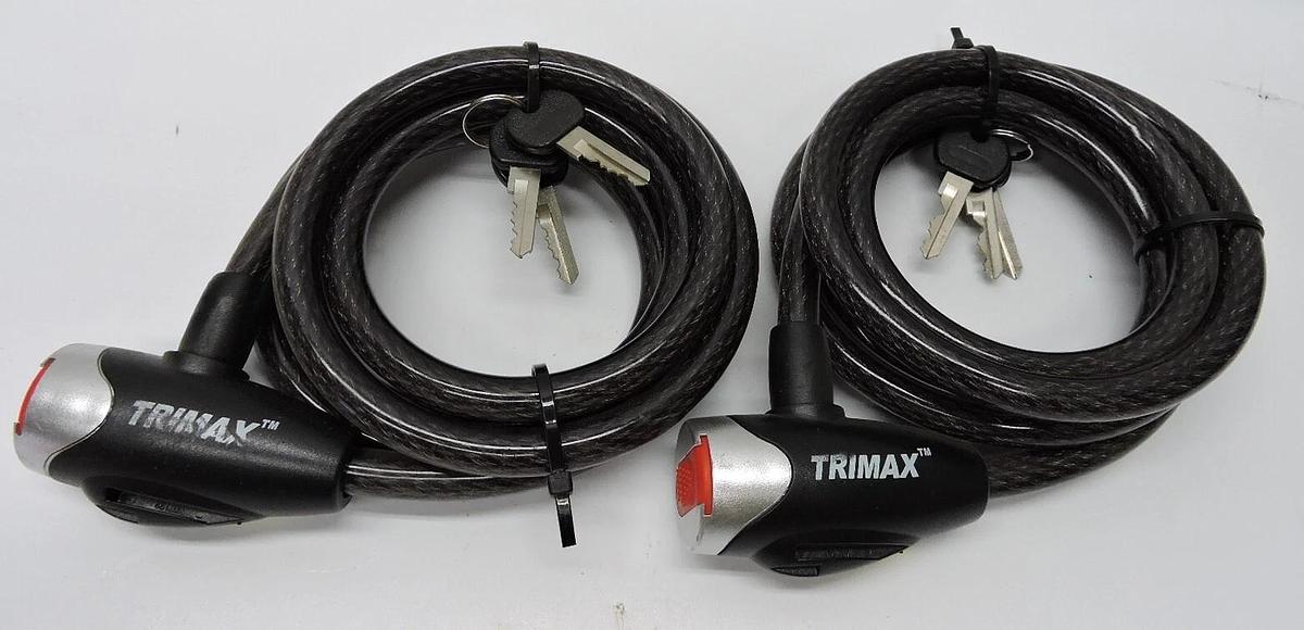 (2 Pack) Trimax 72" Multi-Use Cable Lock 6' x 9mm - NOB NEW!