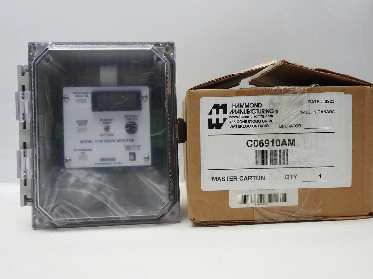 Hammond Manufacturing C06910AM Invalco Model 4728 BS&W Monitor - NEW!