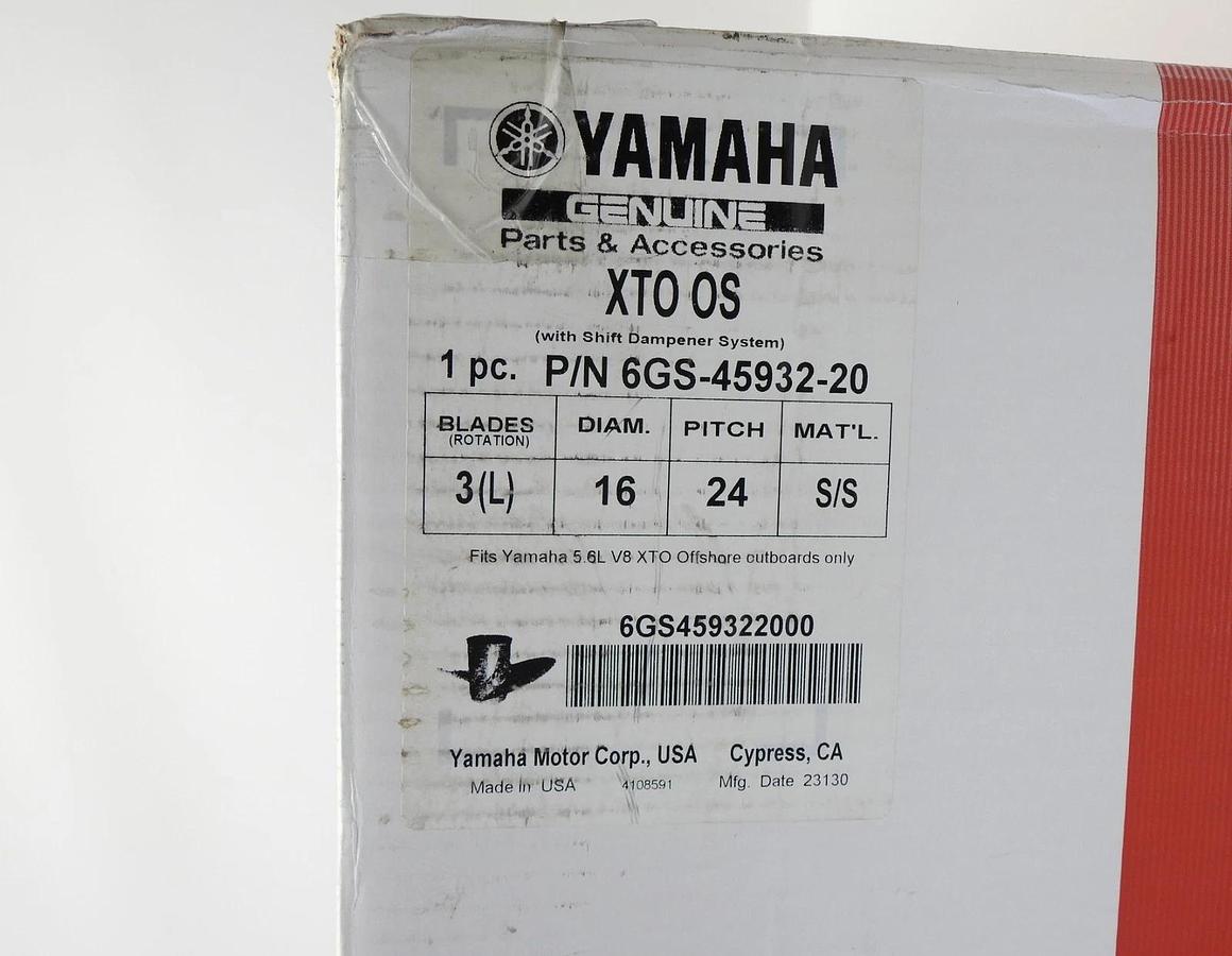 Yamaha XTO OS 3B Sds 16 x 24L fits 5.6L V8 XTO Offshore Outboards - OEM NEW!