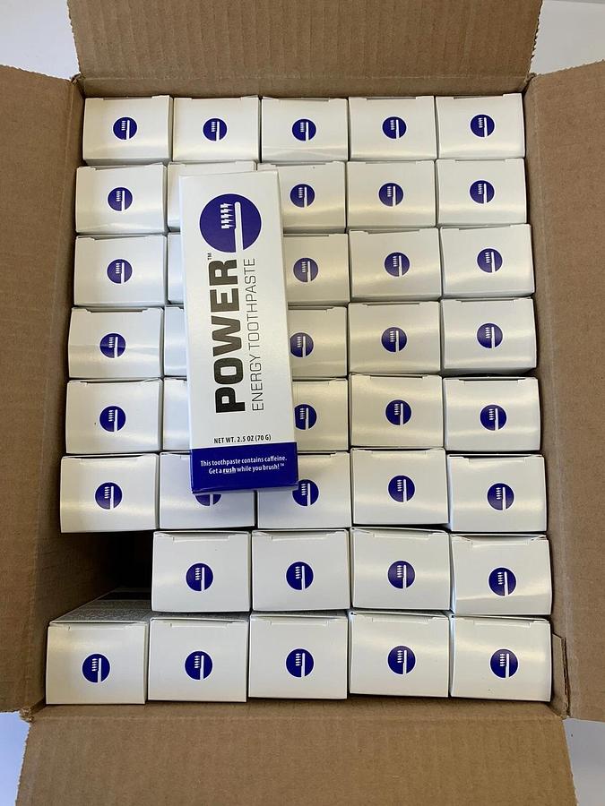 x40 Power Toothpaste Caffeinated Energy Toothpaste Indiegogo 2.5oz Tube CASE LOT