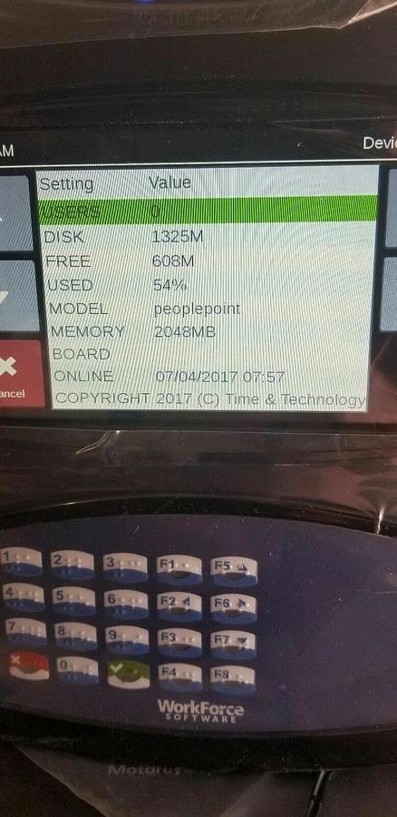 ATS PeoplePoint Workforce Linux OS v EMPCENTER W5034 Biometrics TimeClock