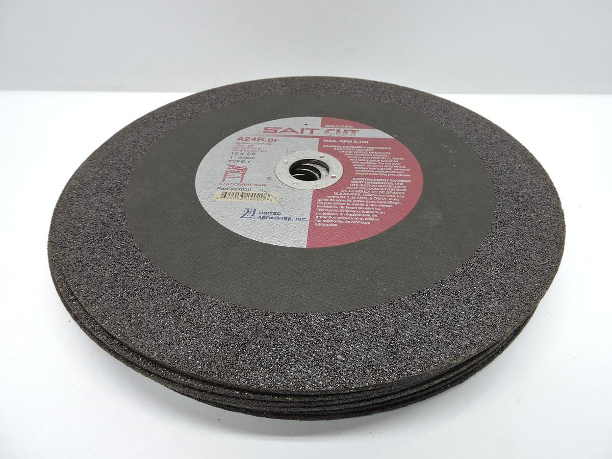 9 PACK - United Abrasives SAIT 24020 12X1/8X1 A24R Stationary Saw Cutting Wheels