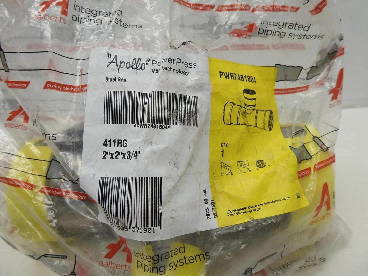 Apollo Powerpress Carbon Steel Gas Press Reducing Tee PWR7481804 - NEW!