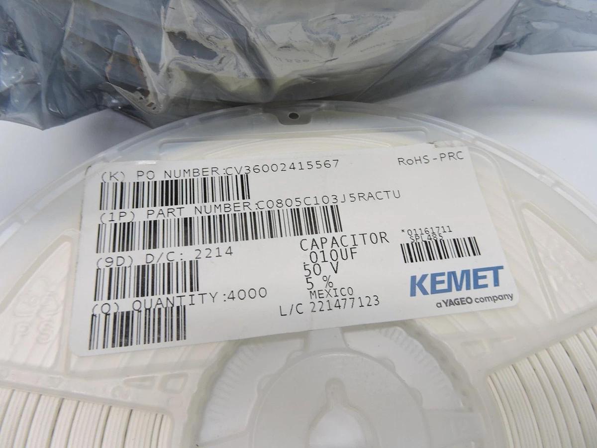 Lot of 52,000 - Kemet C0805C103J5RACTU Ceramic Capacitors MLCC-SMD/SMT 5
