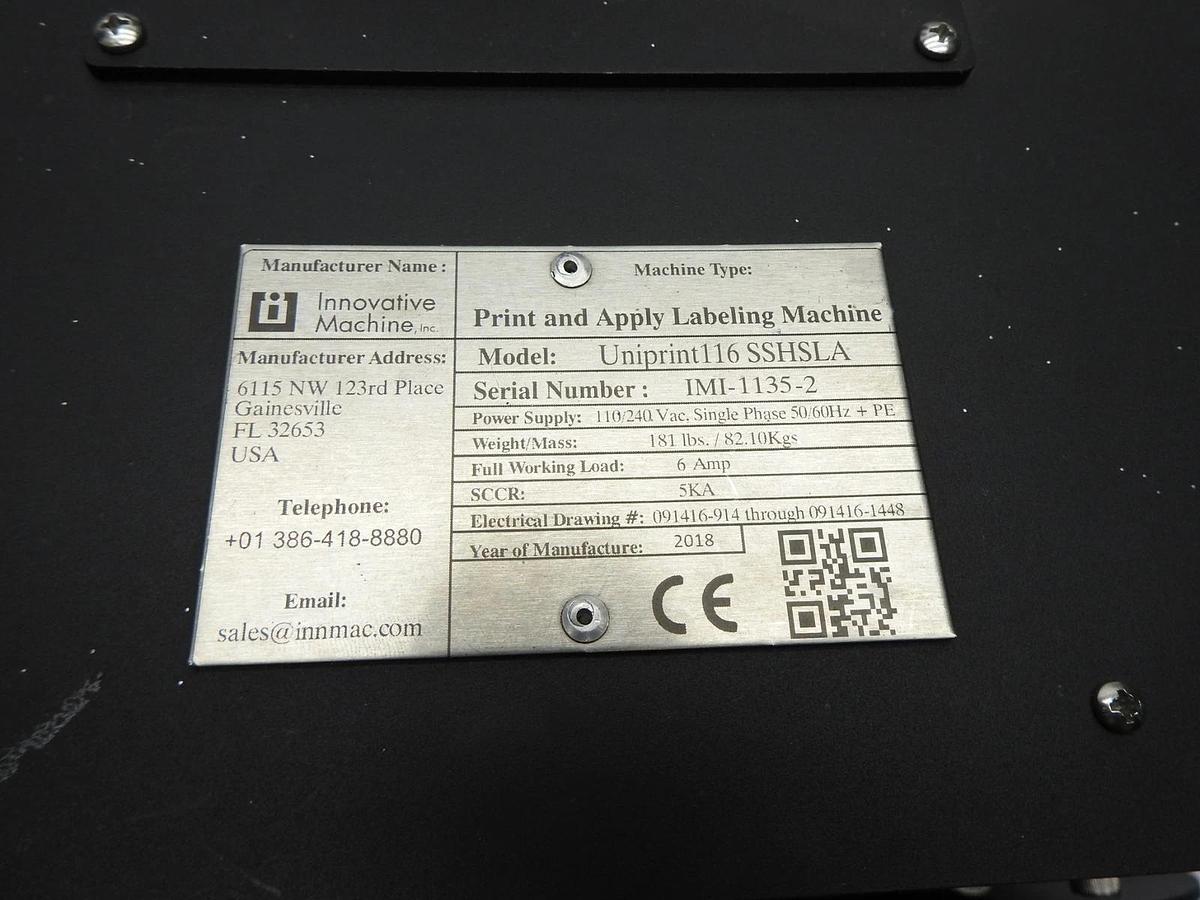 Innovative Machine Uniprint116 SSHSLA w/ Sato S84 EX - READ DESC