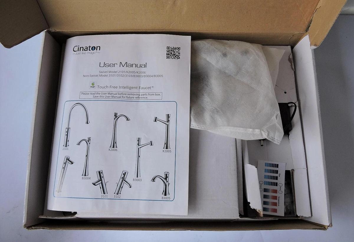Cinaton 3102 CP Touch Free 5 Sensor Lavatory Isense Chrome Bathroom Faucet NEW!