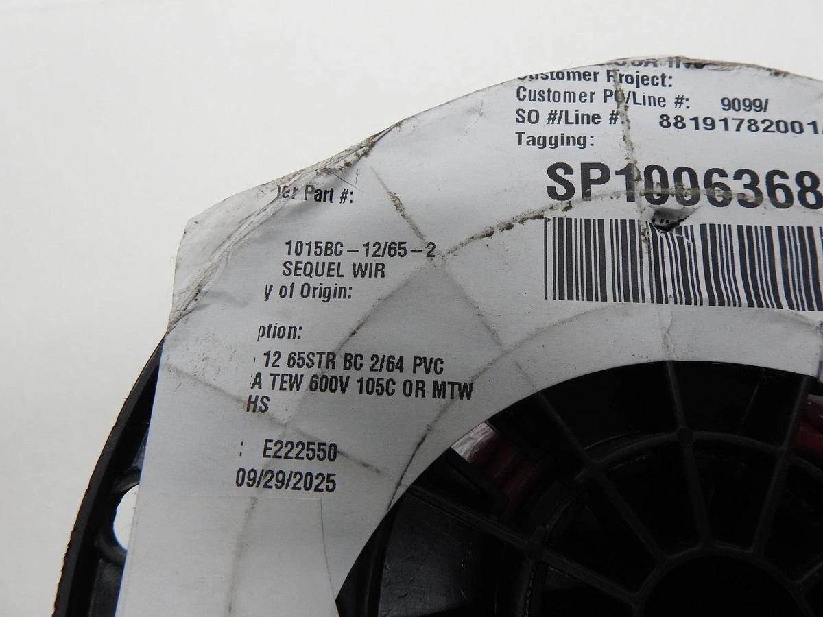 1015-12/65-2 Red Wire 65STR BC 2/64 PVC 50' Reel