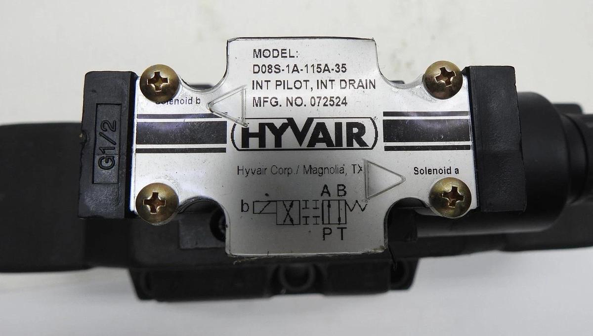 Hyvair D08 Valve D08S-1A-115A-35 Single Solenoid, 2 Position, Spring Offset NEW