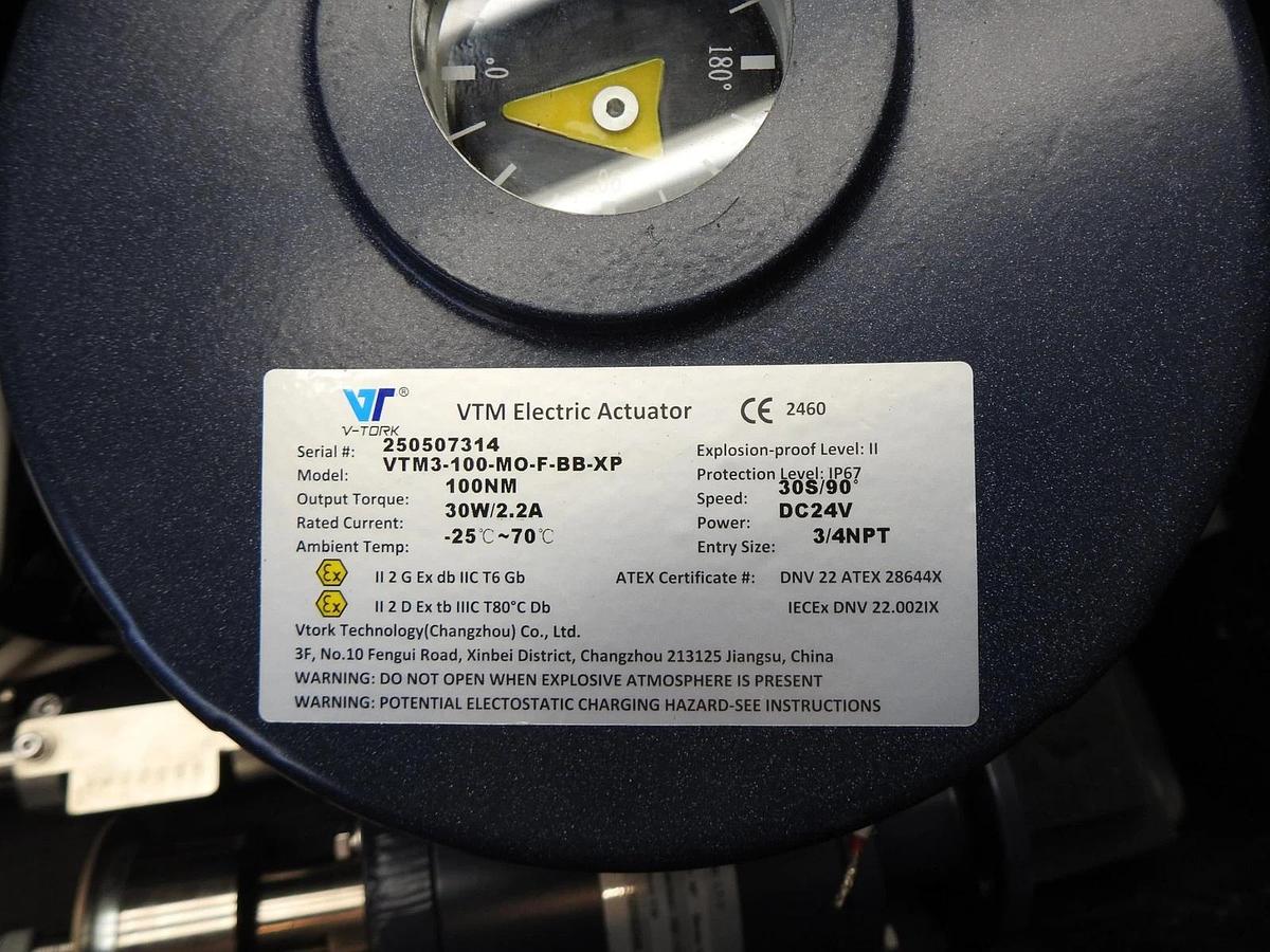 V-Tork VTM3-100-MO-F-BB-XP Electric Valve Actuator 24V DC ATEX Lifter LT-1 KIT