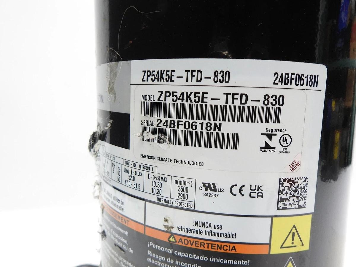 OEM Copeland ZP54K5E-TFD-830 Scroll Compressor 460 Volt R410A (NEW READ DESC)