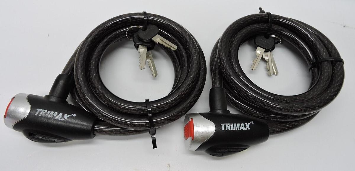 (2 Pack) Trimax 72" Multi-Use Cable Lock 6' x 9mm - NOB NEW!