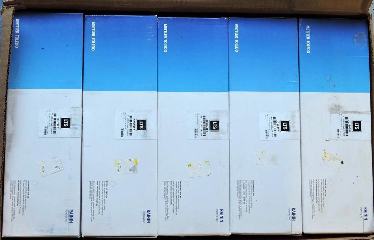(5 Boxes - LOT) Metler Toredo Rainin Pipette Tips RT LTS 250µL X 768A/8 NEW!