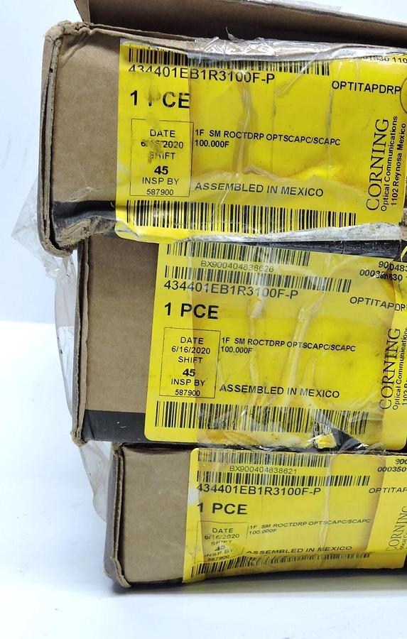 (Lot of 3) Corning 434401EB4R3100M 1F SM ROCTDRP OPTSCAPC/SCAPC (100 FT)