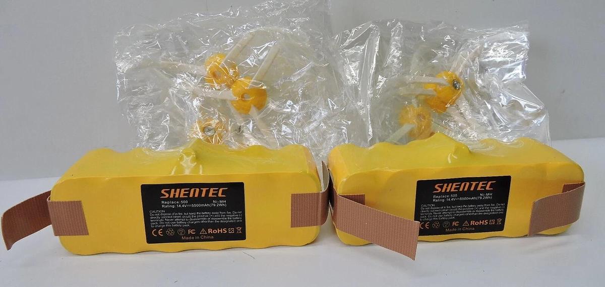 (2) Shentec 5500mAh High Capacity 14.4V Battery Compatible with iRobot Roomba