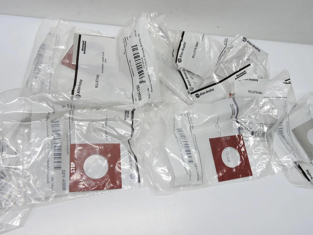 (x15) ALLEN BRADLEY 800H-Y50 LEGEND PLATE STOP - NEW SEALED!