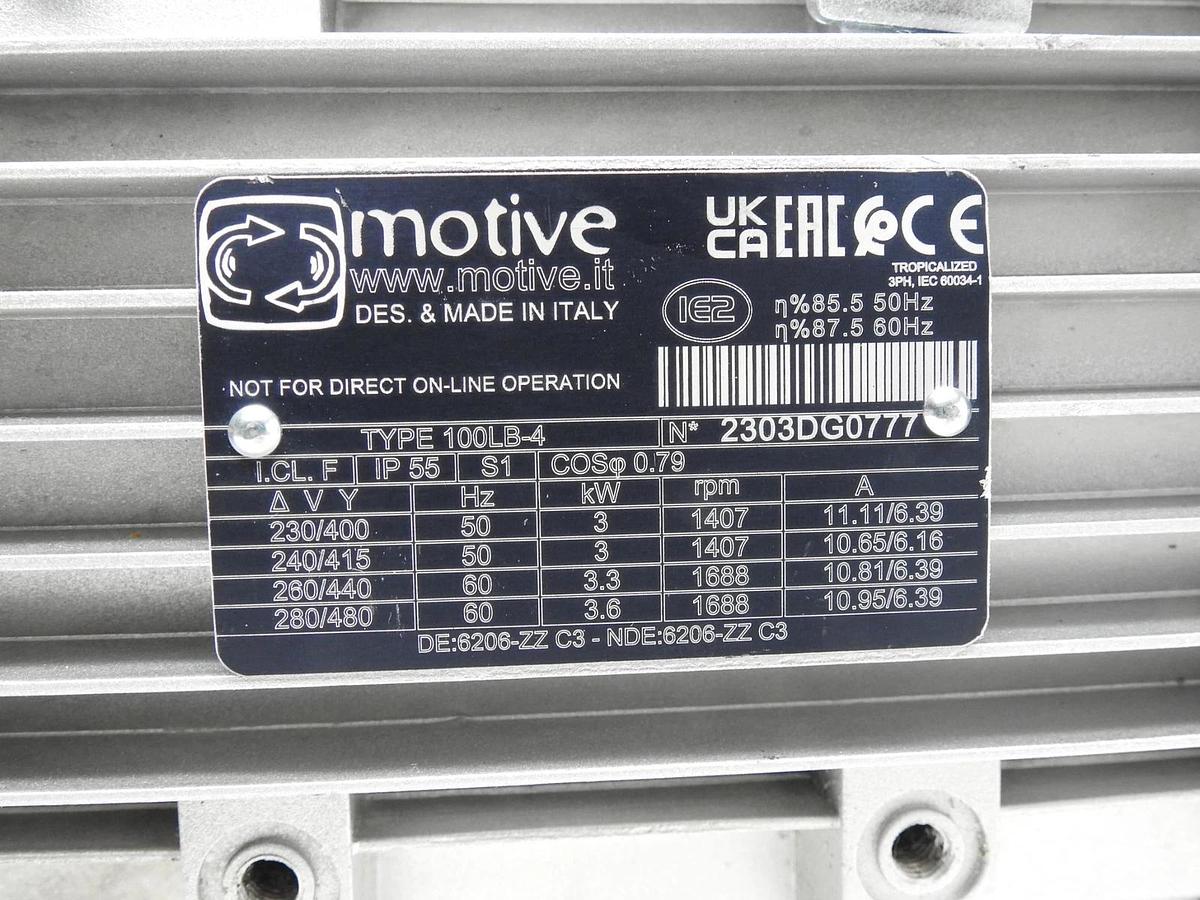 Motive 100LB-4 Electric Motor kW 3 3ph 400v 50hz - NOB NEW - READ DESC