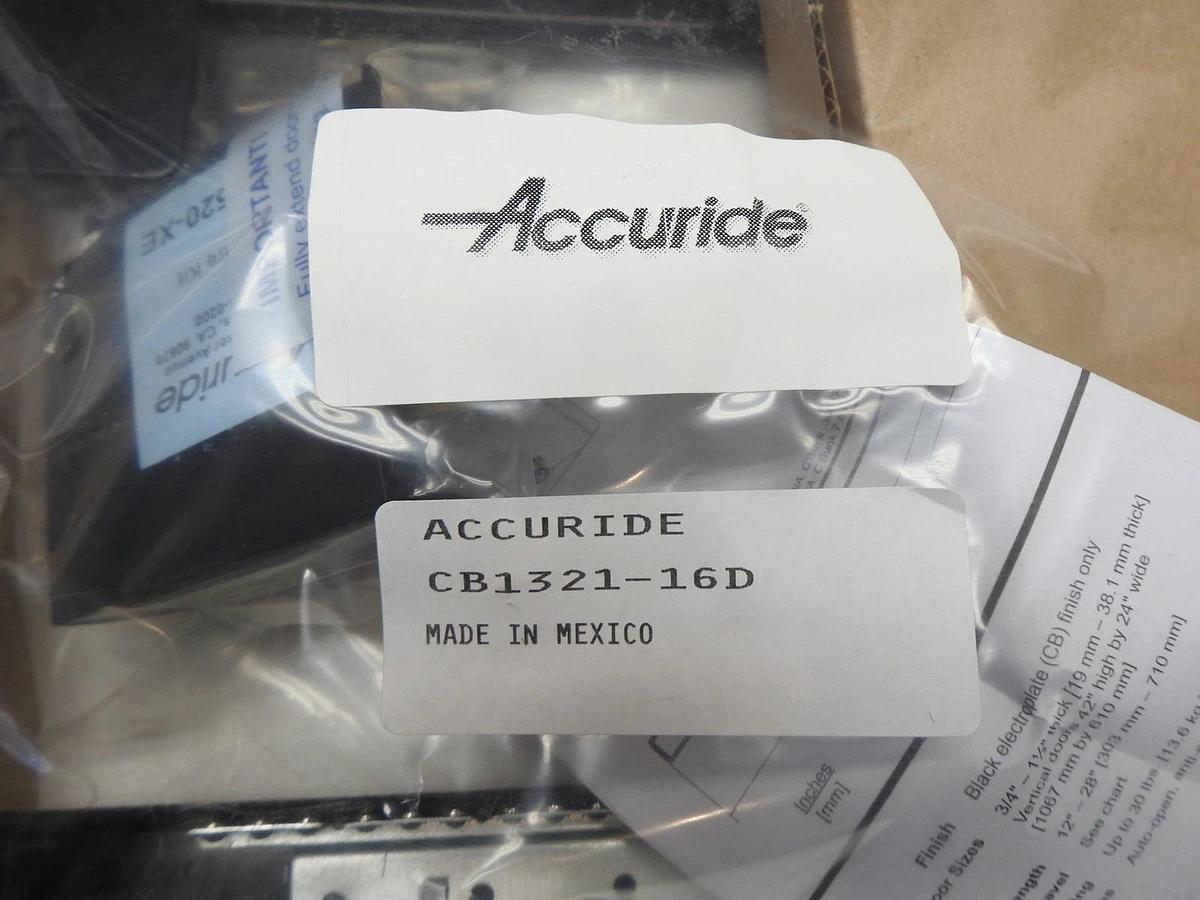 Lot of 4 - Accuride CB1321 Pro Pocket Door Slide 16"L 30lb BLACK CB1321-16D