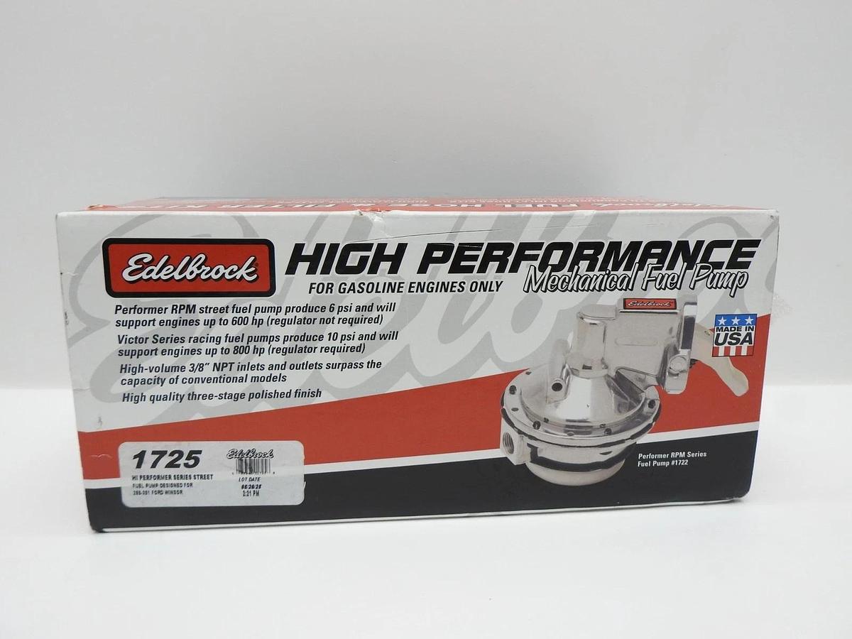 OEM Edelbrock 1725 Performer Series Street Mech. Fuel Pump for Ford/Mercury NEW