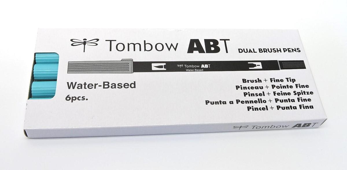 (Lot of 6) - Tombow 56541 Dual Brush Pen Art Marker, ABT 403 Bright Blue - NEW!