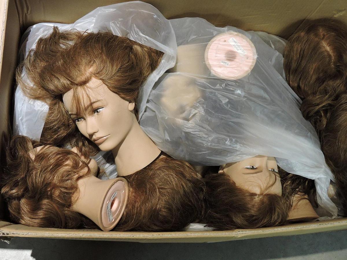 LOT OF (28) - SamVilla Lydia Mannequin Heads 100% HUMAN HAIR Pivot Point