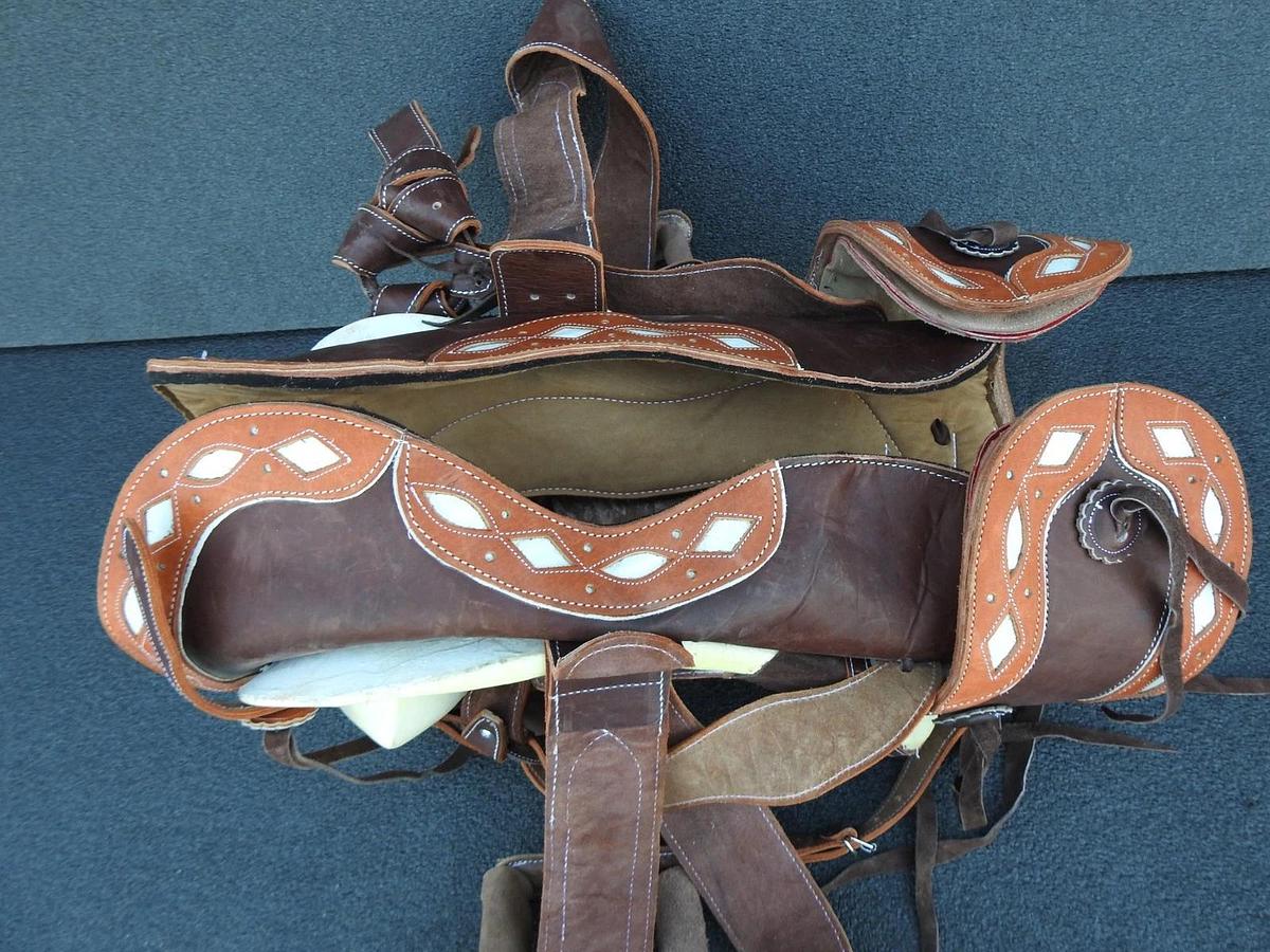 Round Cantina Charra Chair Mexican Leather Horse Saddle