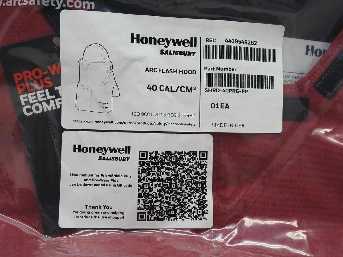 Honeywell Shroud, Red, ATPV 40 cal/sq cm SHRD-40PRG-PP ARC Flash Protect Hood