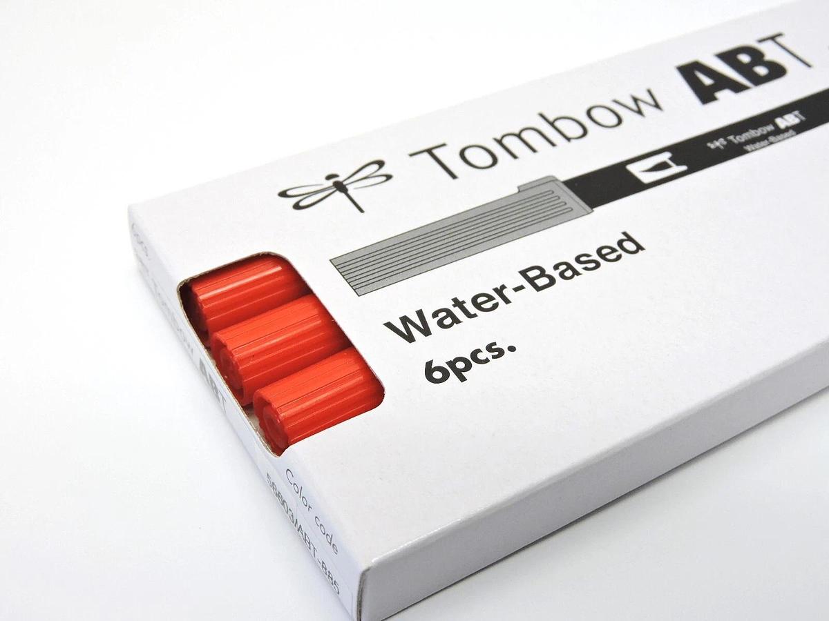 (Lot of 6) - Tombow 56603 Dual Brush Pen Art Marker, ABT 885 Warm Red - NEW!