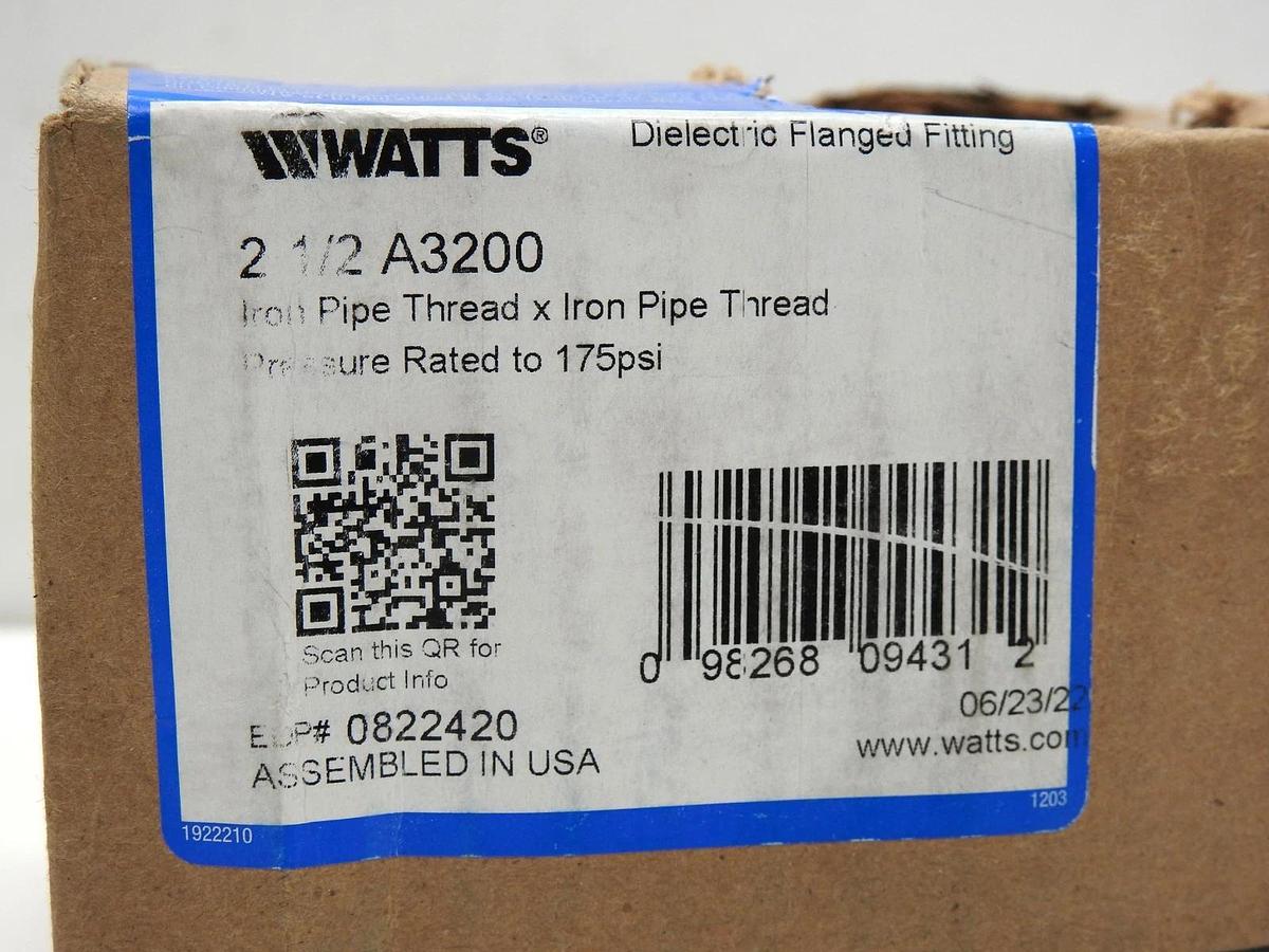 Watts 0822420 2-1/2" A3200 Dielectric Flanged Fitting - BRAND NEW