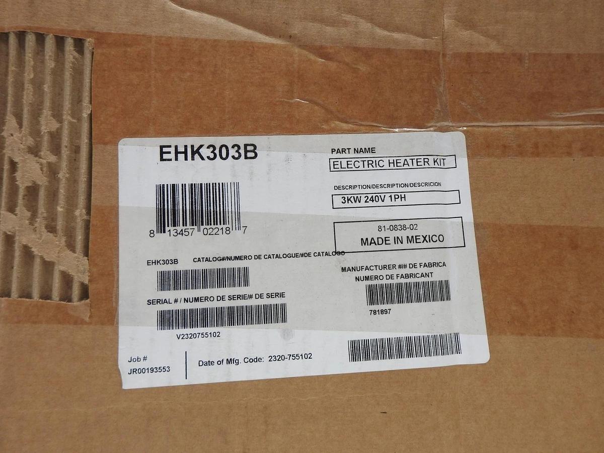 Electric Heater Kit EHK303B Coil 3KW 240V 1PH for Carrier Ceiling Mount Fans NEW