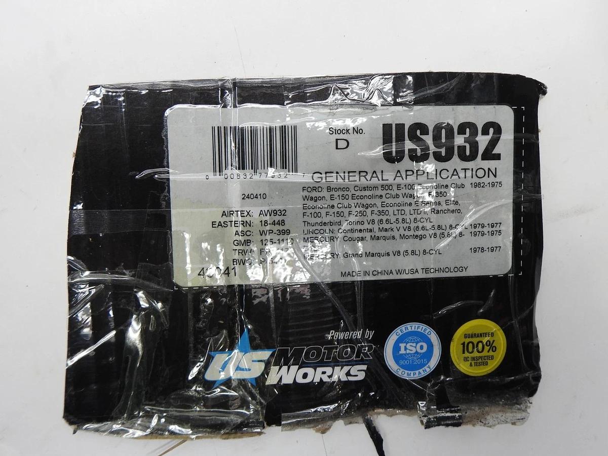 US Motor Works Engine Water Pump US932 1978-1982 Ford Bronco - BULK NEW!