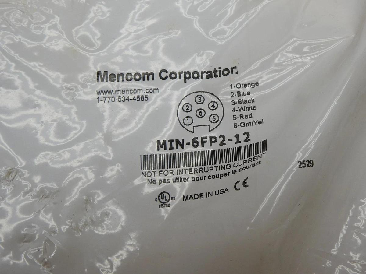 Mencom MIN-6FP2-12 MIN Size II Cordset 6 Pole, Female Straight, 8A, 12 - NEW!