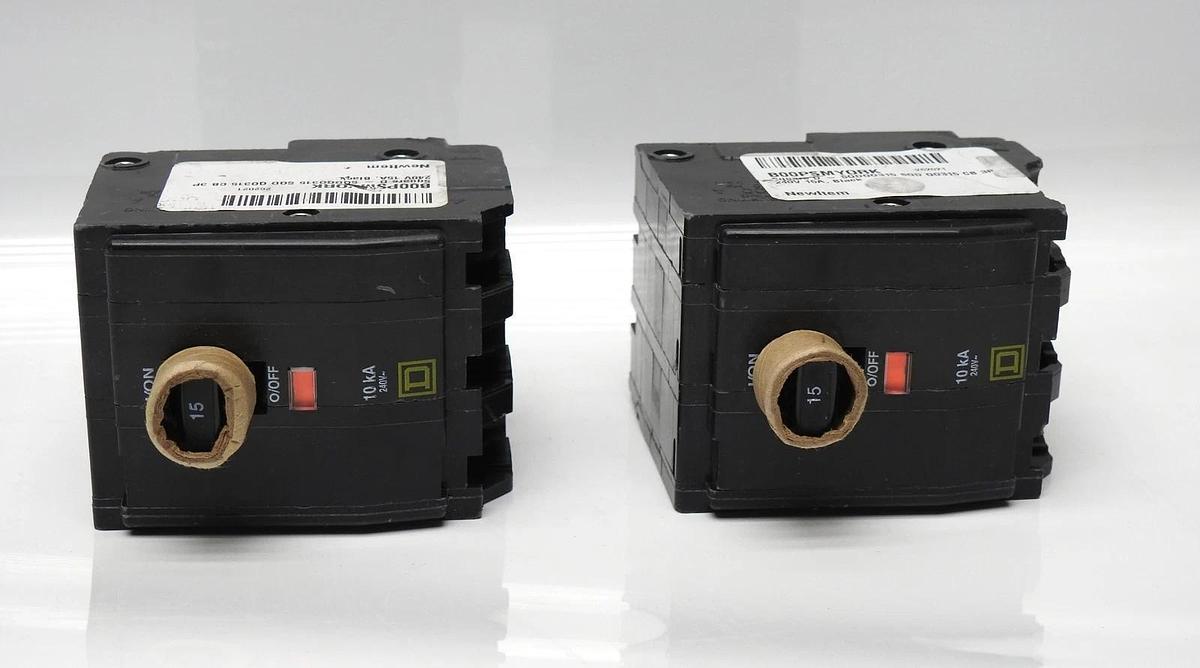 (2/pack) Square D SQDQO315 SQD QO315 CB 3P 240V 15A - NOB NEW!