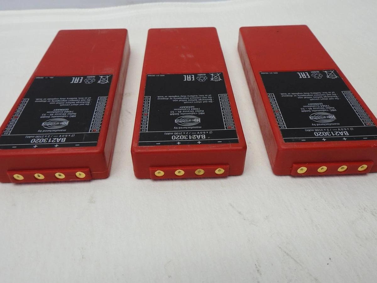 Lot of 3 - GENUINE HBC RADIOMATIC BA213020 6V 2100MAH Batteries - USED OEM