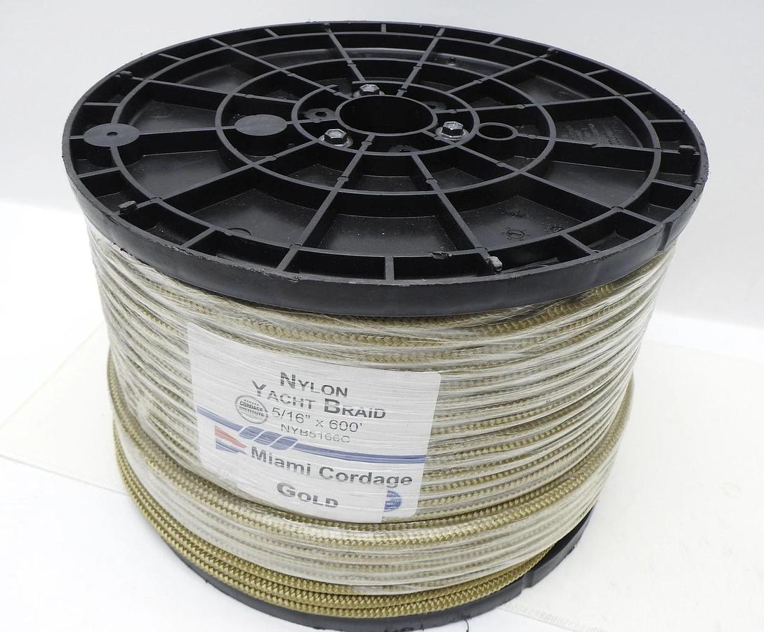 Nylon Yacht Braid Miami Cordage 5/16"x600' (GOLD) NYB5166C